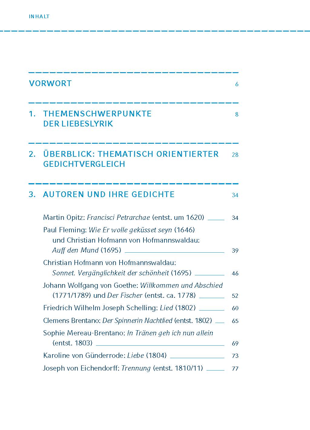 Deutsche Liebeslyrik vom Barock bis zur Gegenwart.