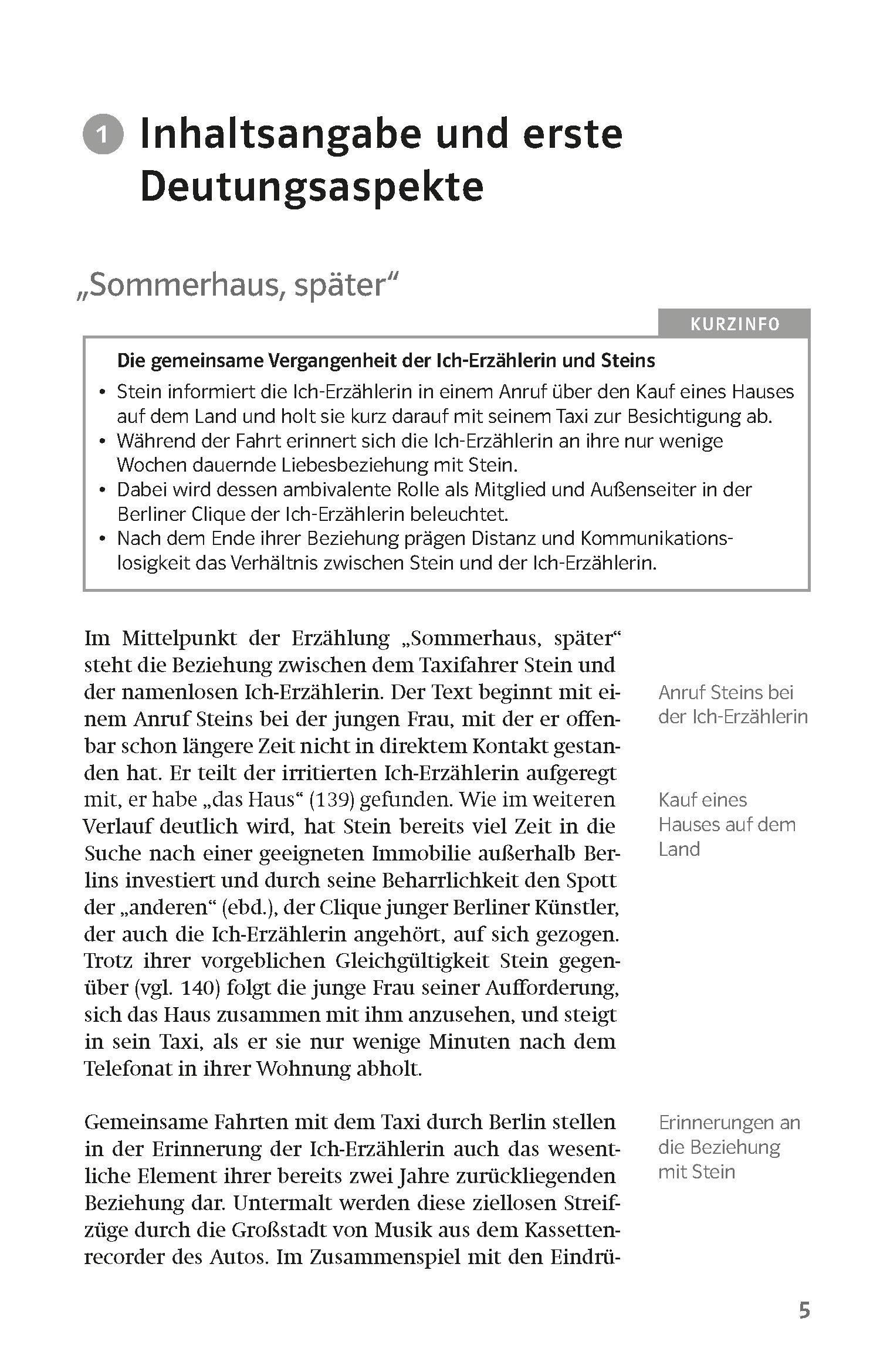 Klett Lektürehilfen Hermann, Sommerhaus, später