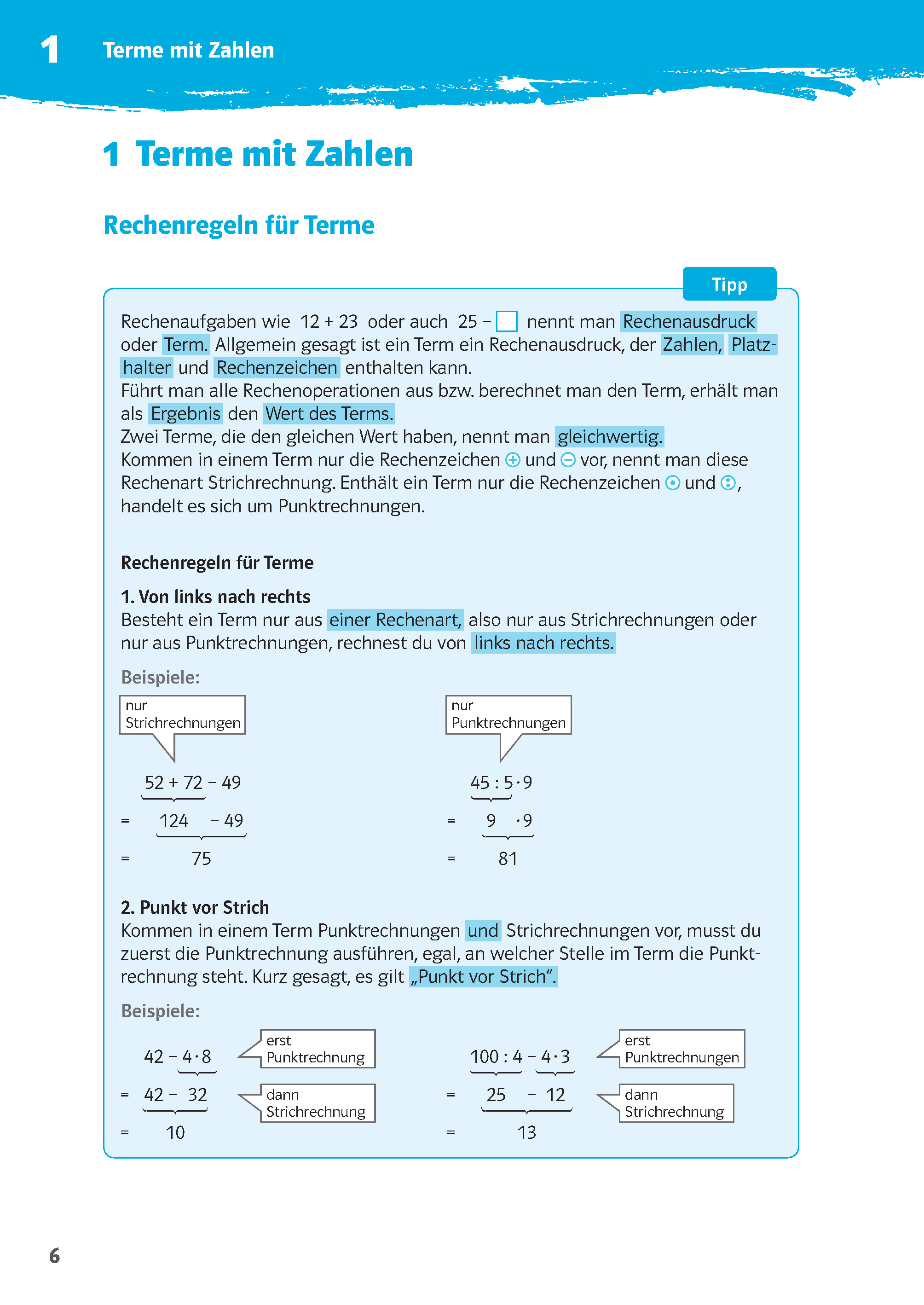 Klett 10-Minuten-Training Mathematik Rechnen mit Termen 7./8. Klasse