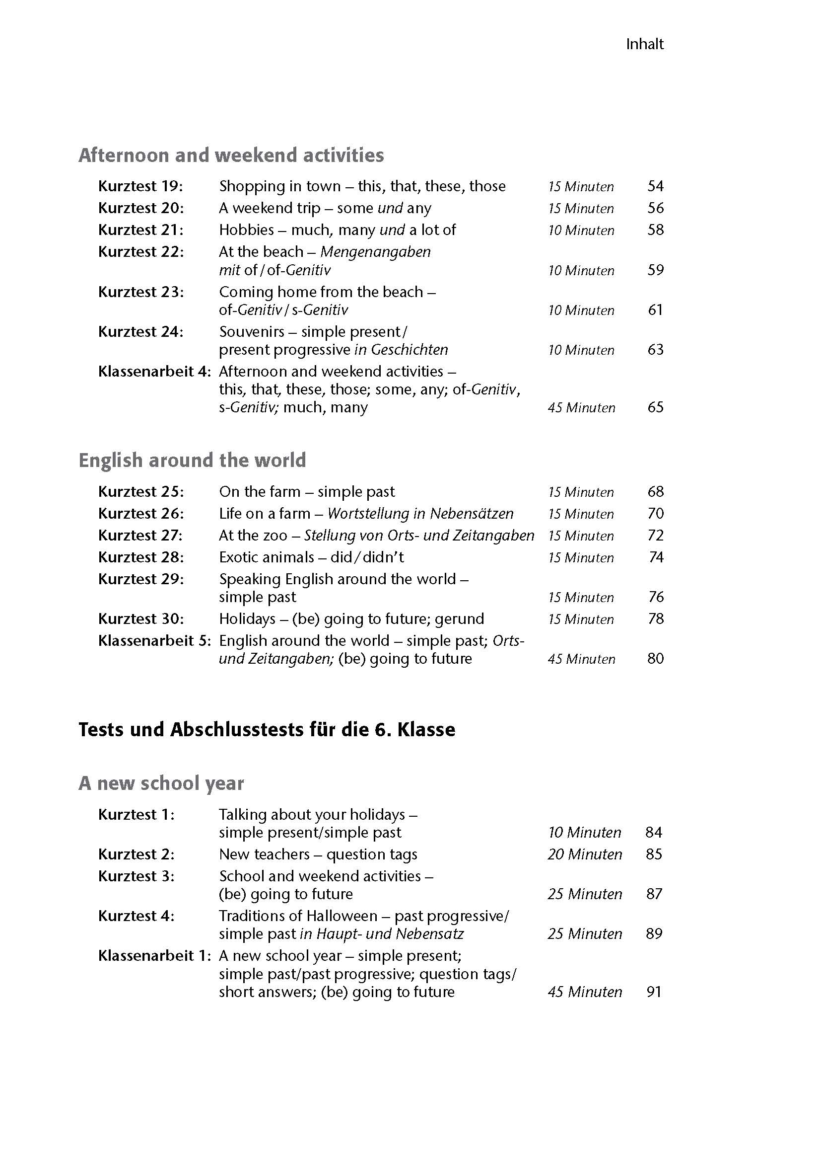 Fit in Test und Klassenarbeit – Englisch 5./6. Klasse Gymnasium