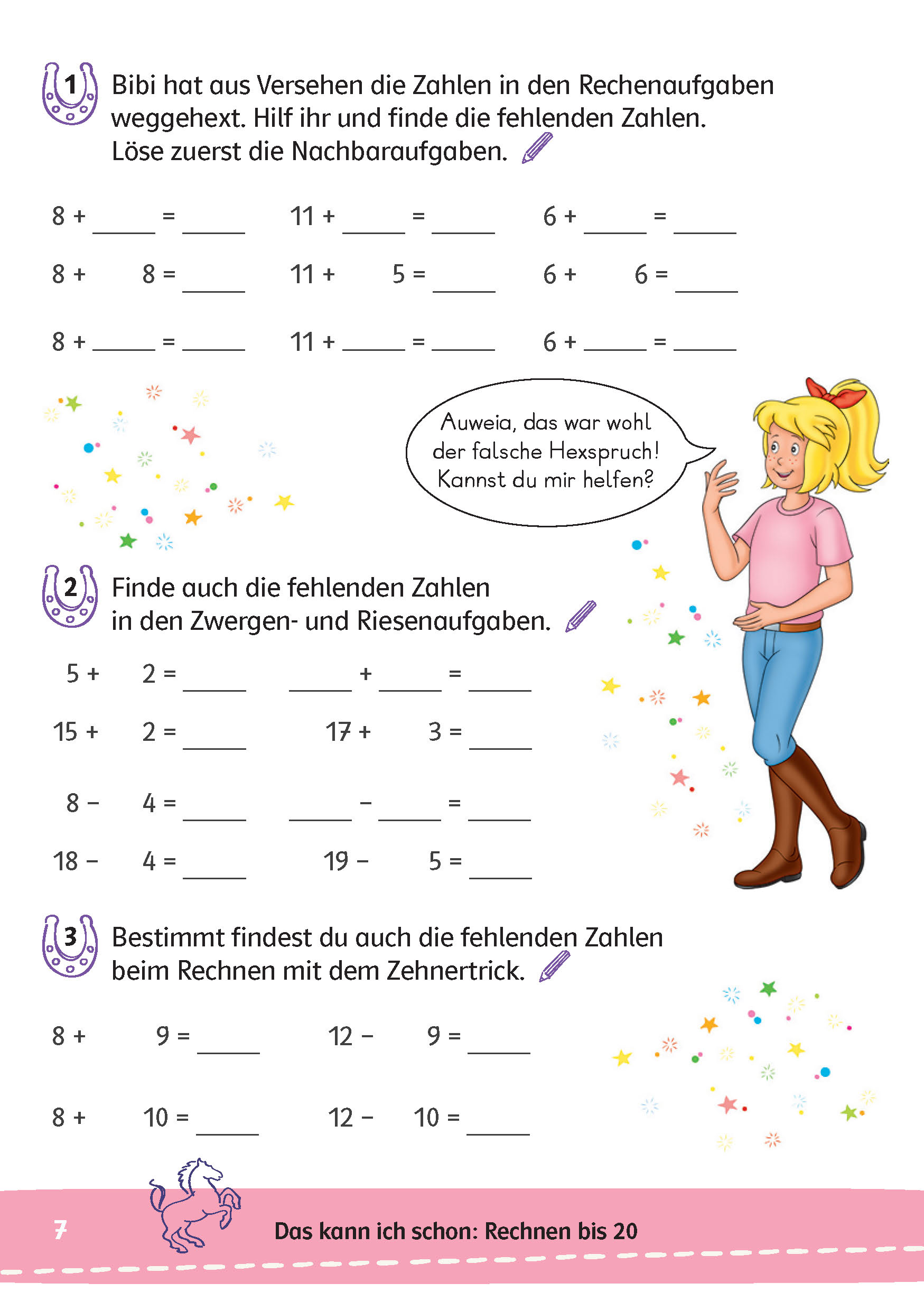 Bibi & Tina: Mein Lernrätsel-Block Mathematik für die 2. Klasse