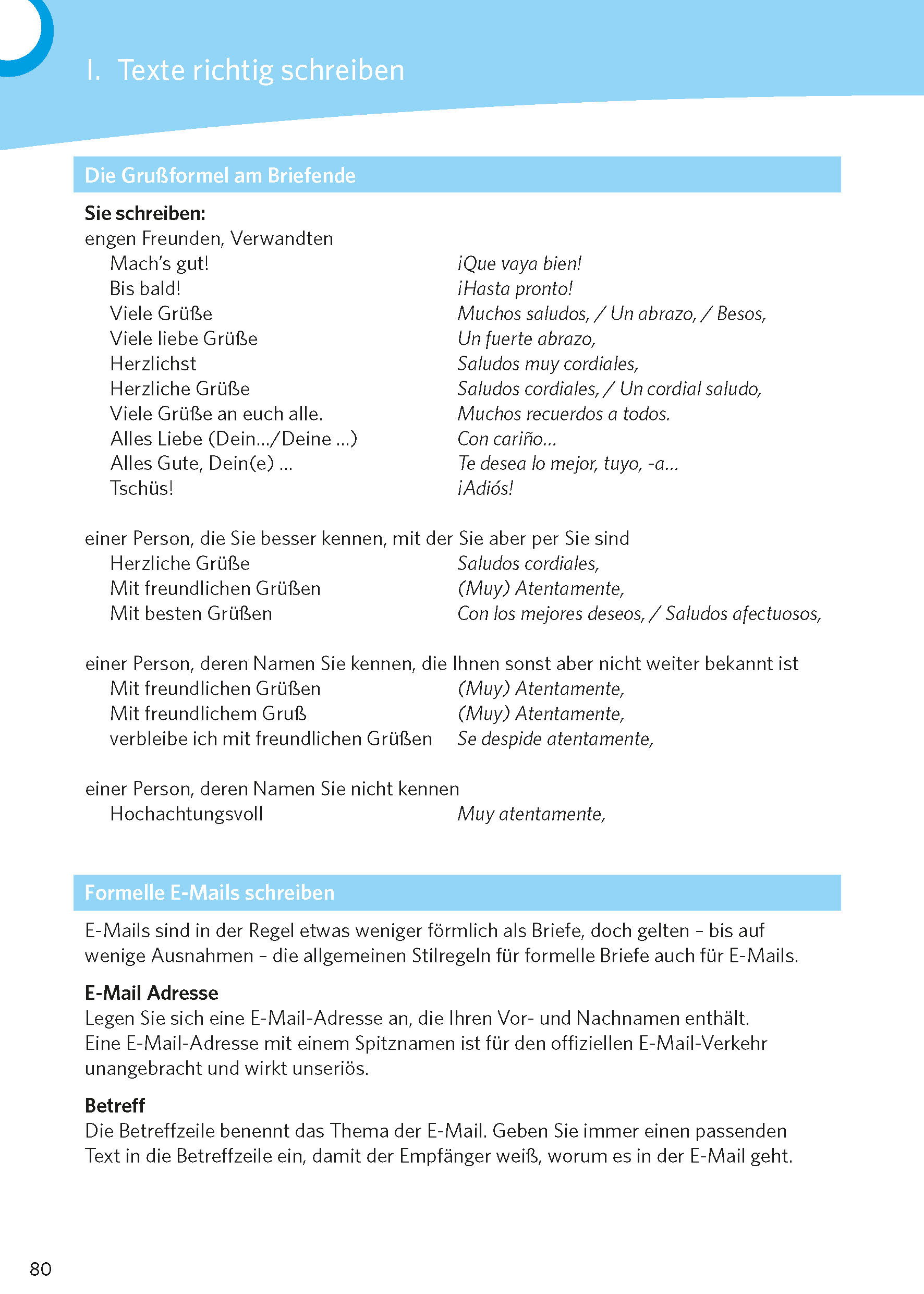 PONS Texte schreiben - Spanisch