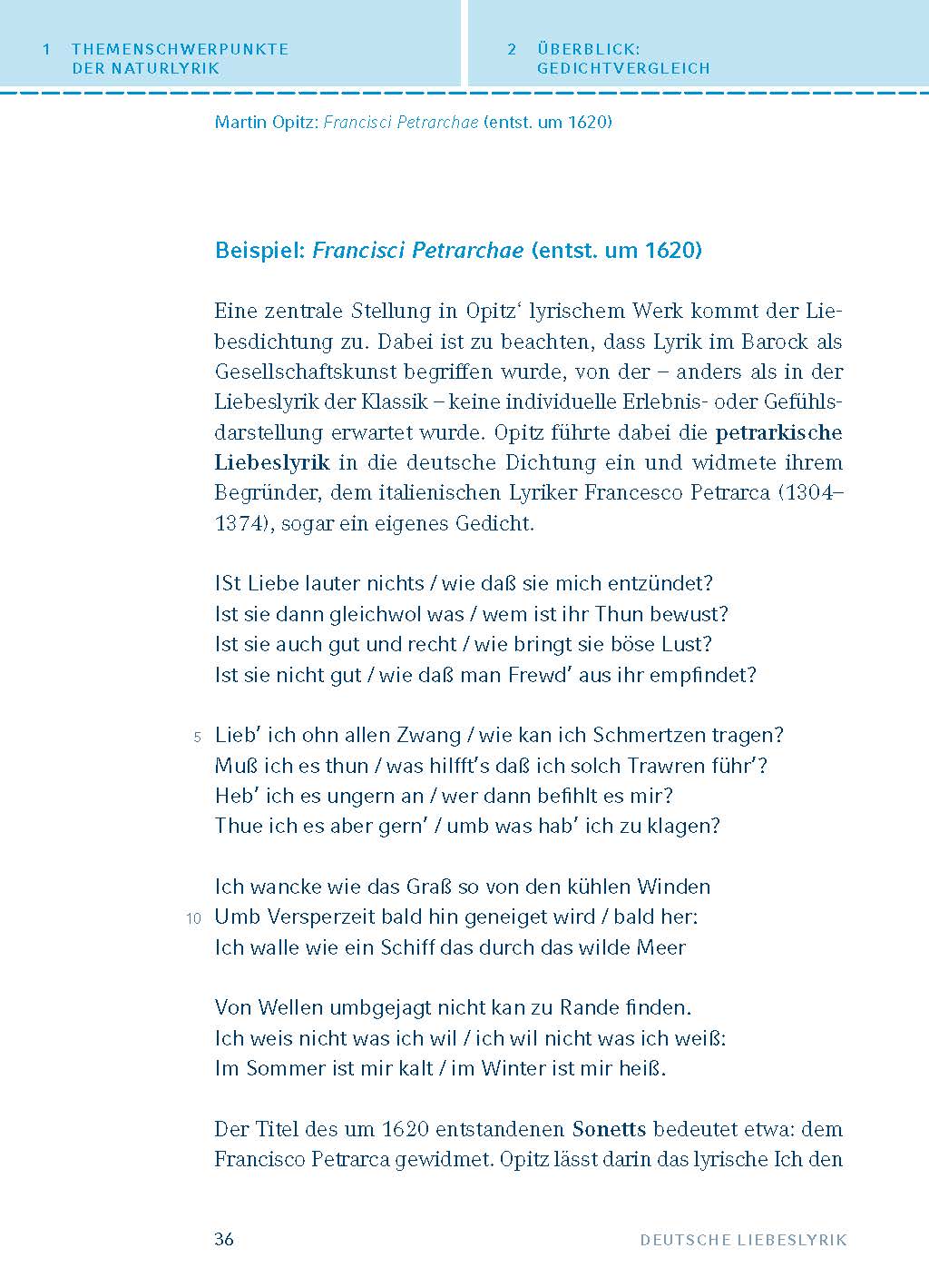 Deutsche Liebeslyrik vom Barock bis zur Gegenwart