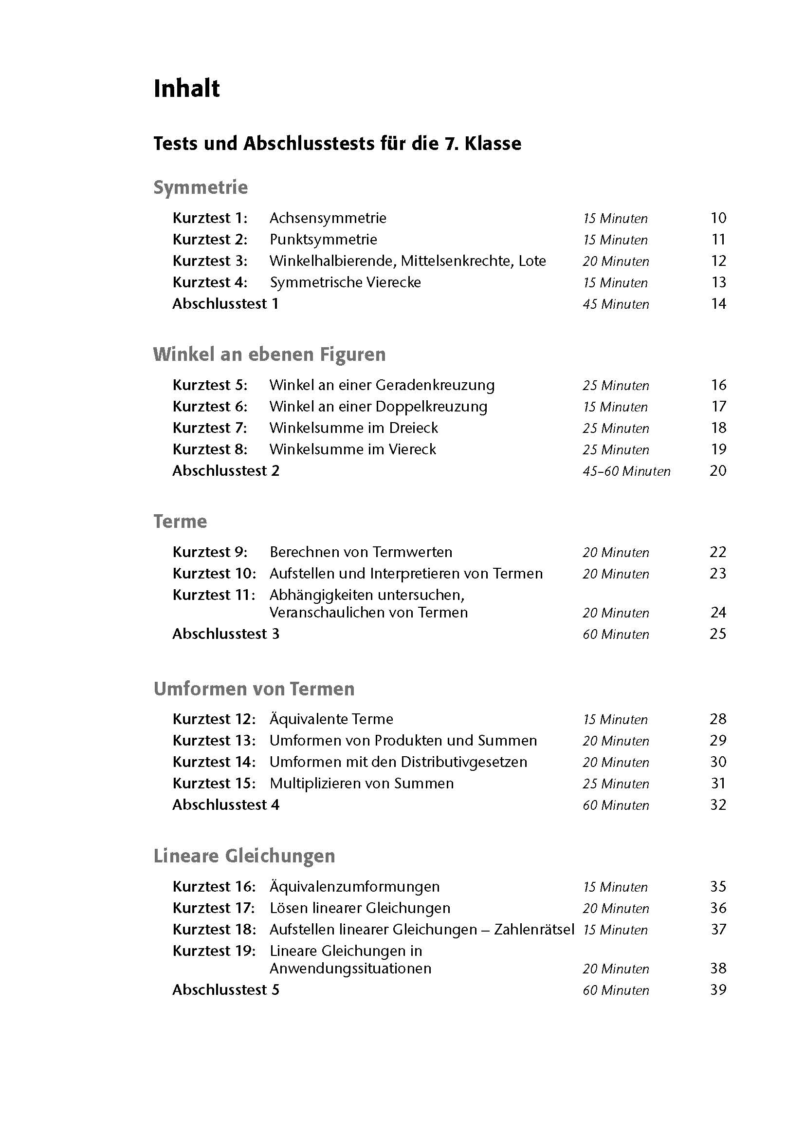 Fit in Test und Klassenarbeit – Mathematik 7./8. Klasse Gymnasium