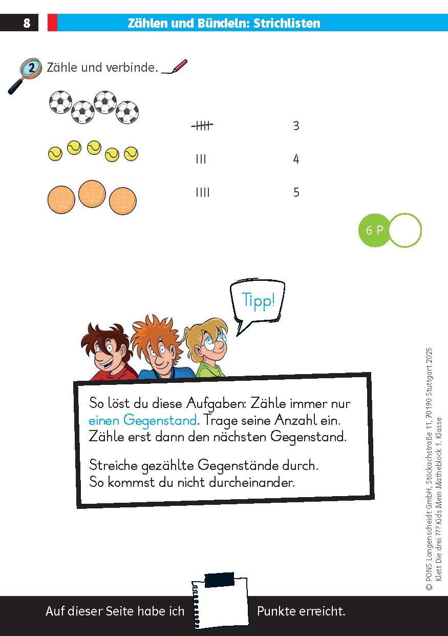 Die drei ??? Kids: Mein Matheblock 1. Klasse