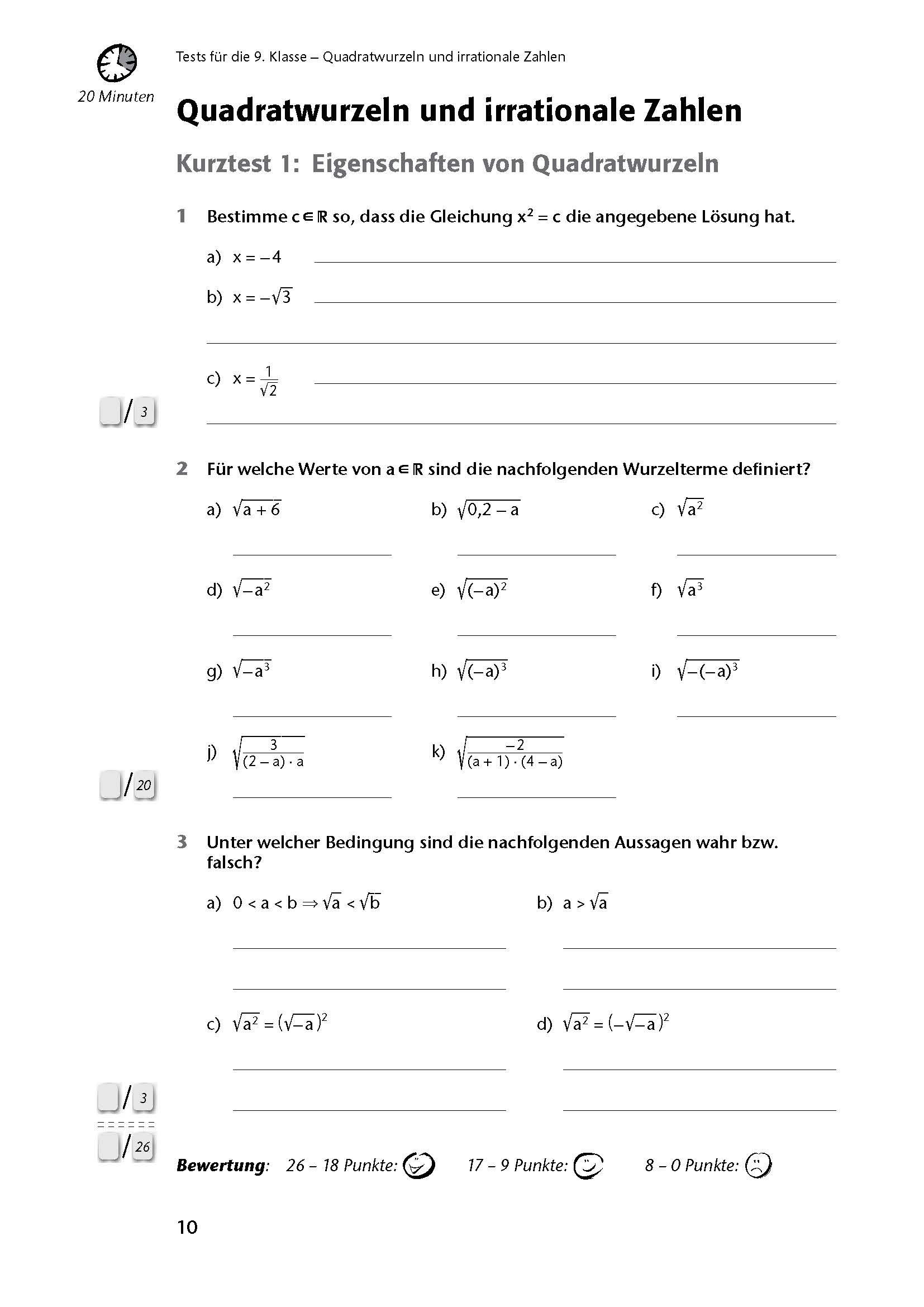 Fit in Test und Klassenarbeit – Mathematik 9./10. Klasse Gymnasium