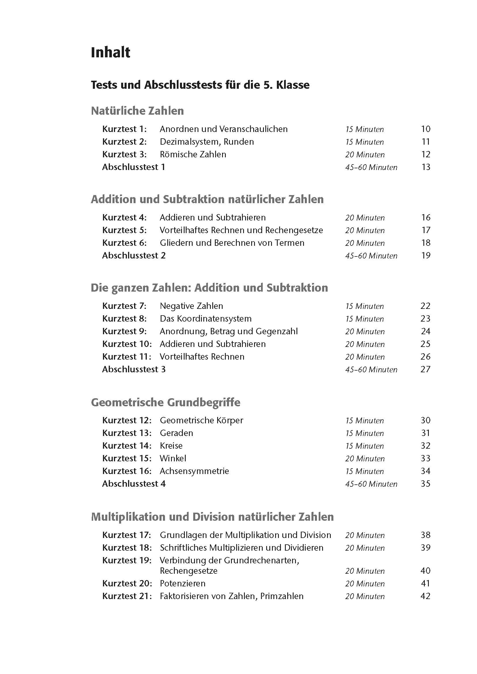 Fit in Test und Klassenarbeit – Mathematik 5./6. Klasse Gymnasium