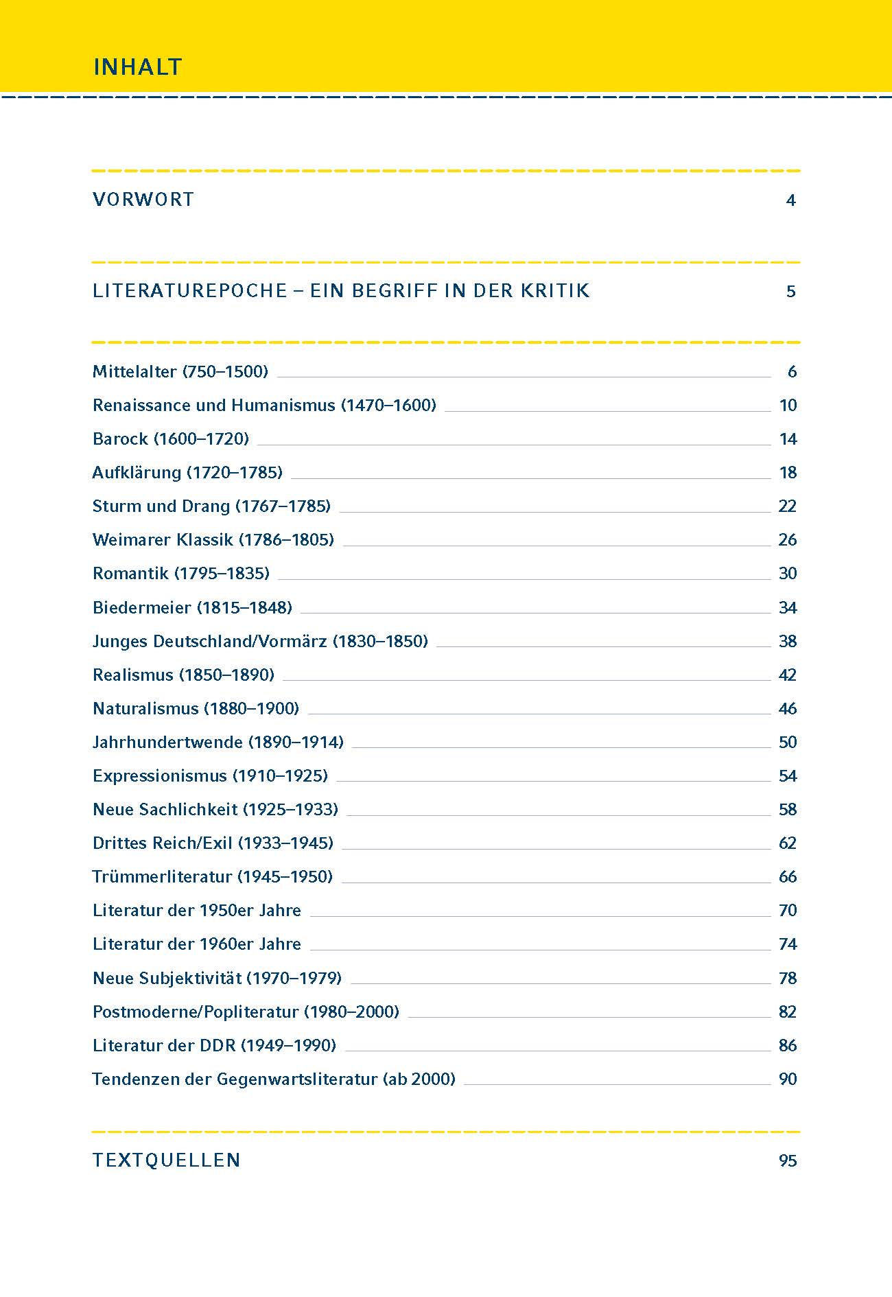Epochen der deutschen Literatur