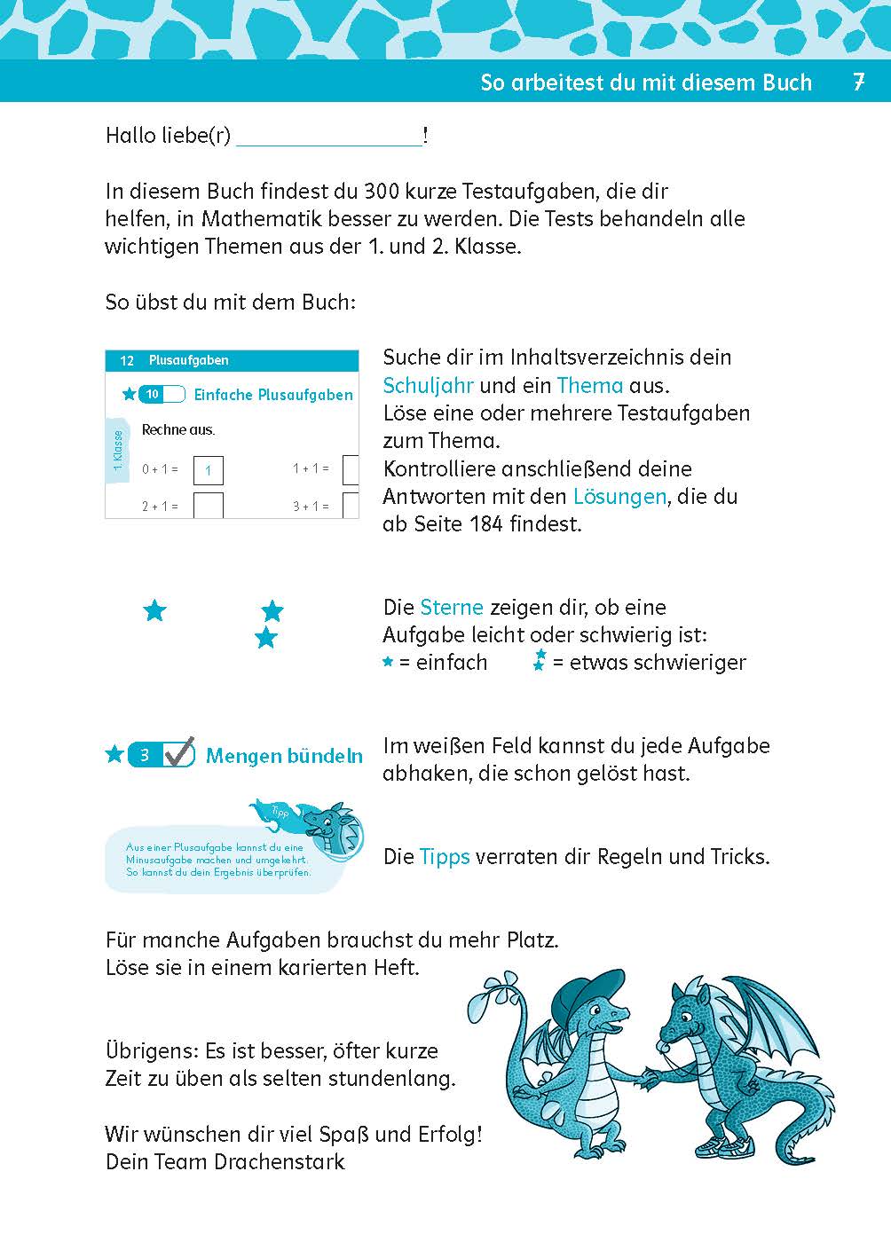Klett Team Drachenstark: Kurztests Mathe 1./2. Klasse