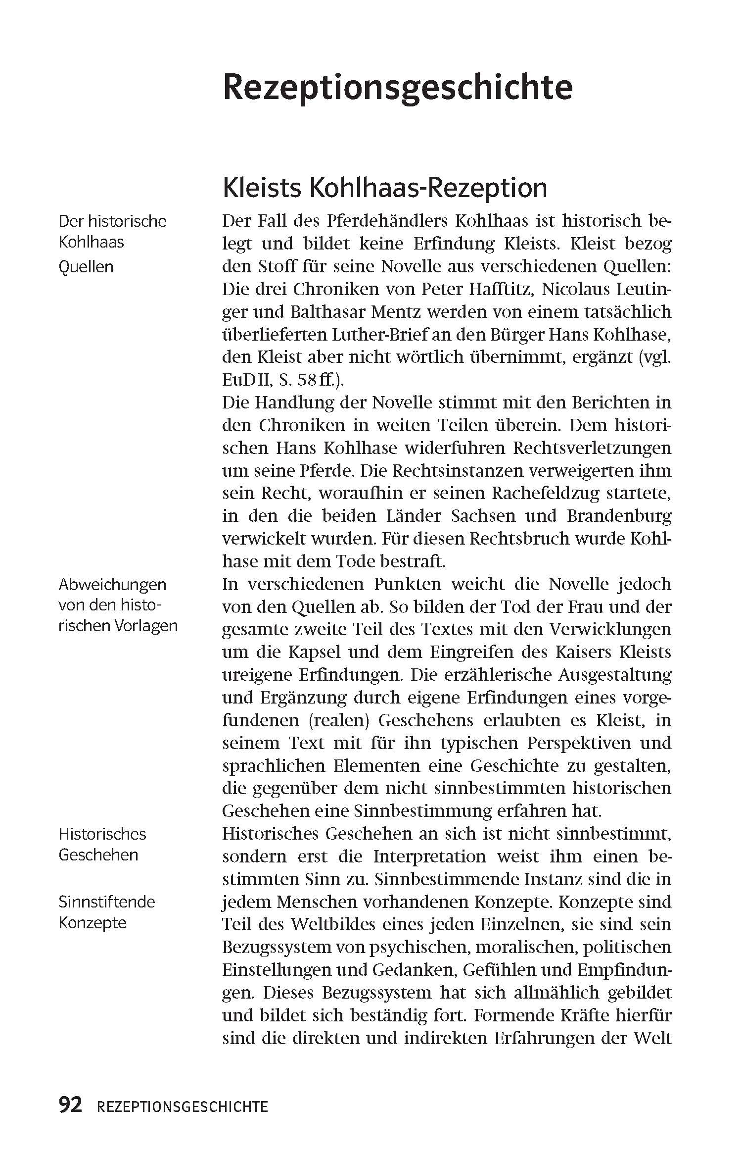 Klett Lektürehilfen Heinrich von Kleist, Michael Kohlhaas