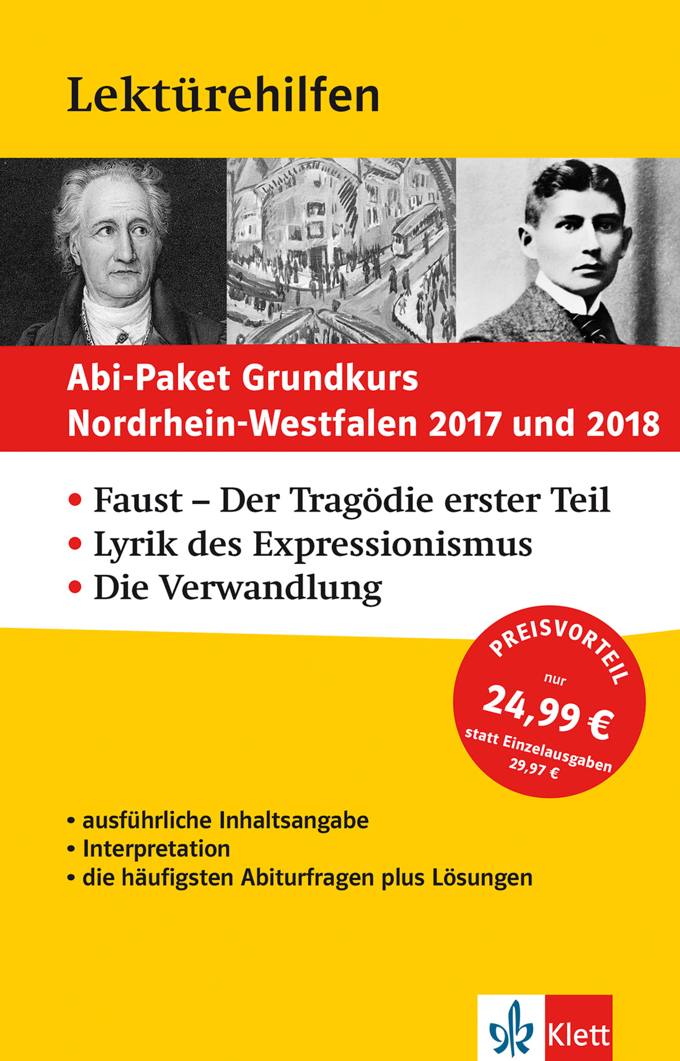 Klett Lektürehilfen Abi-Paket Grundkurs Nordrhein-Westfalen 2017 und 2018