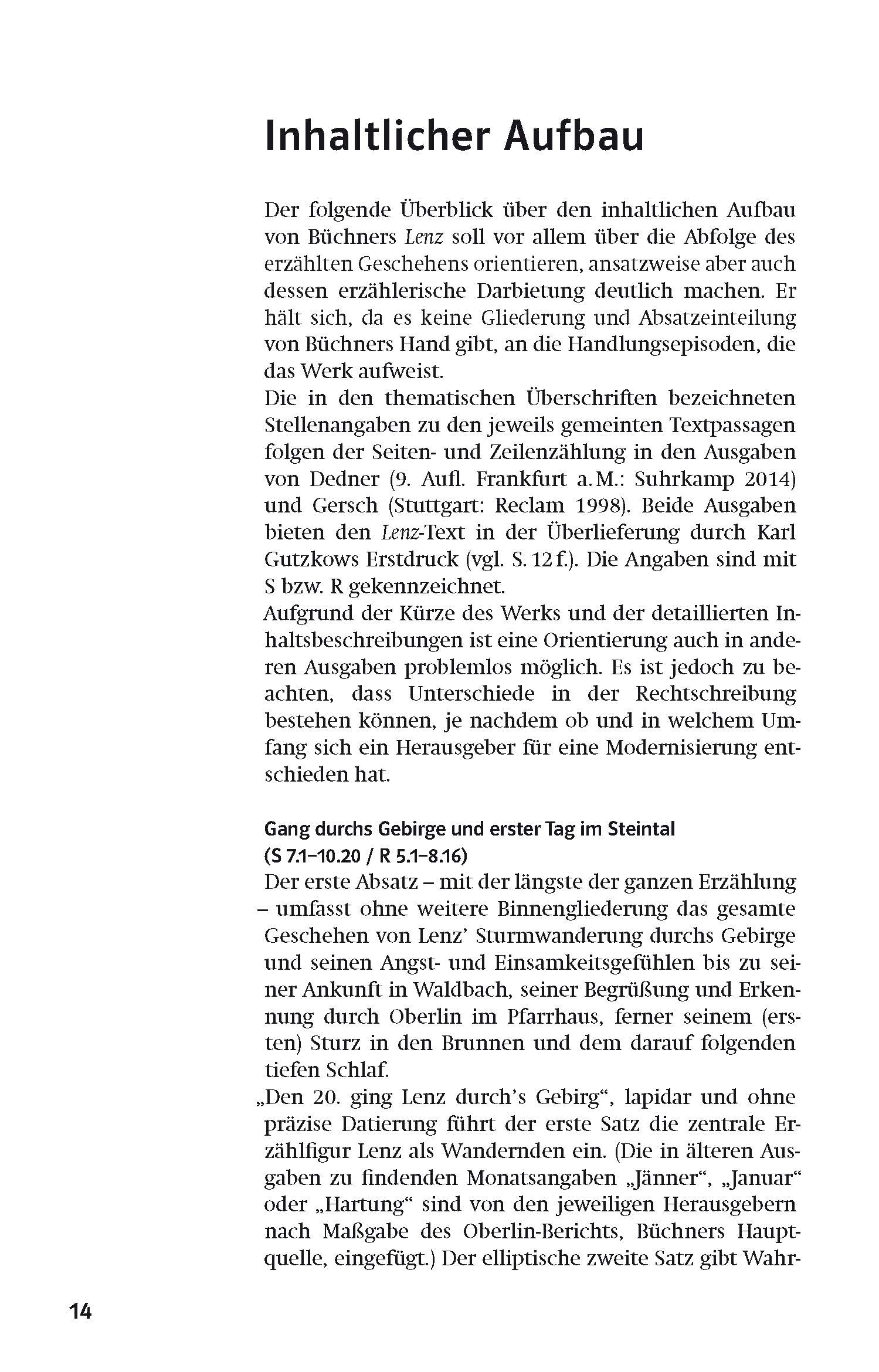 Klett Lektürehilfen Georg Büchner, Lenz