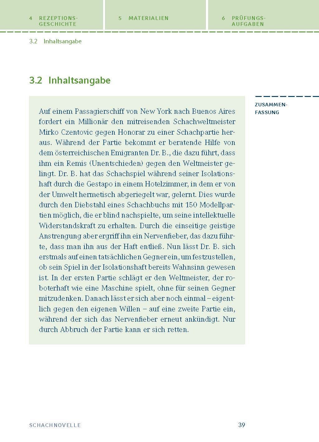 Schachnovelle von Stefan Zweig - Textanalyse und Interpretation