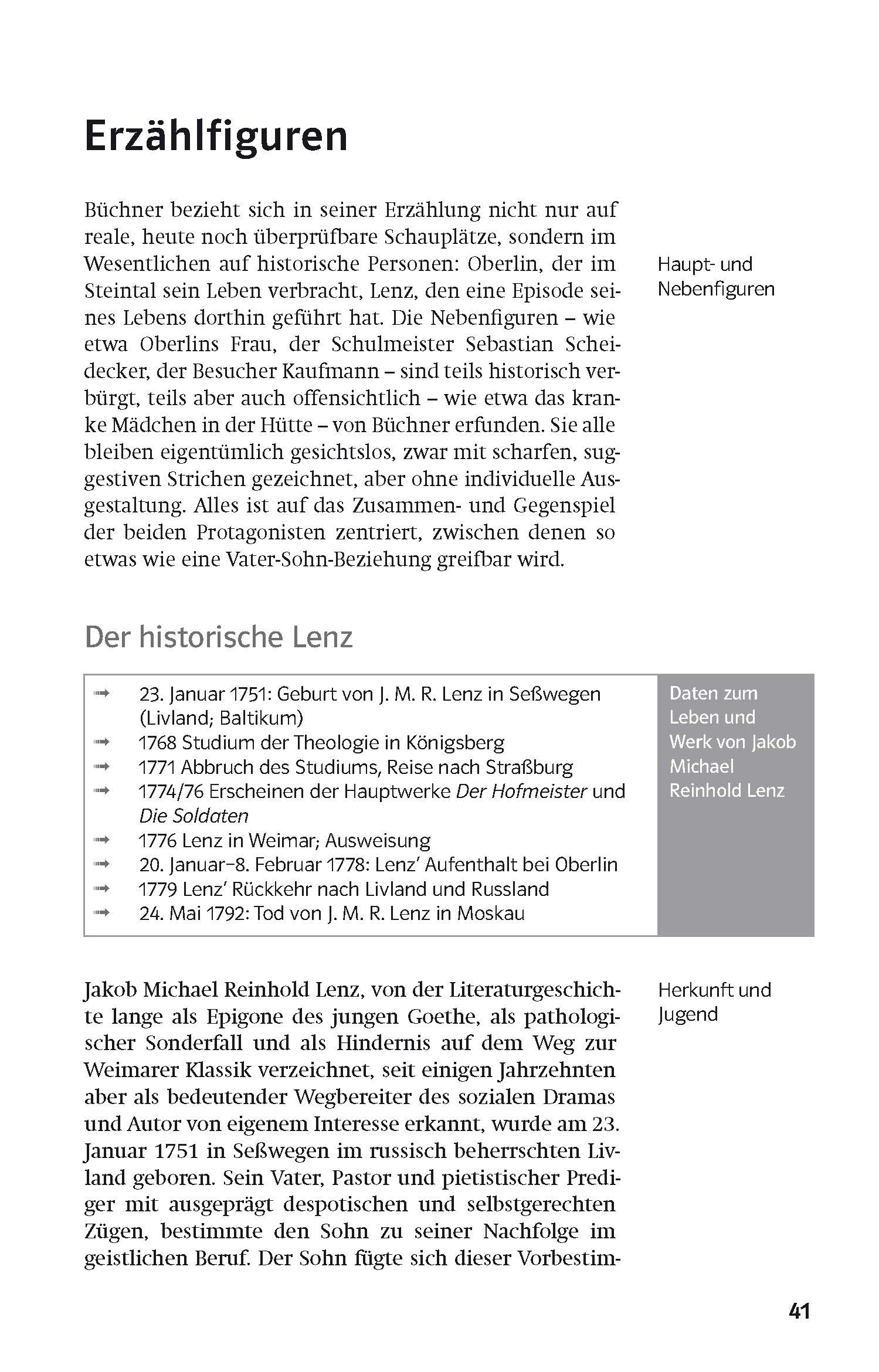Klett Lektürehilfen Georg Büchner, Lenz
