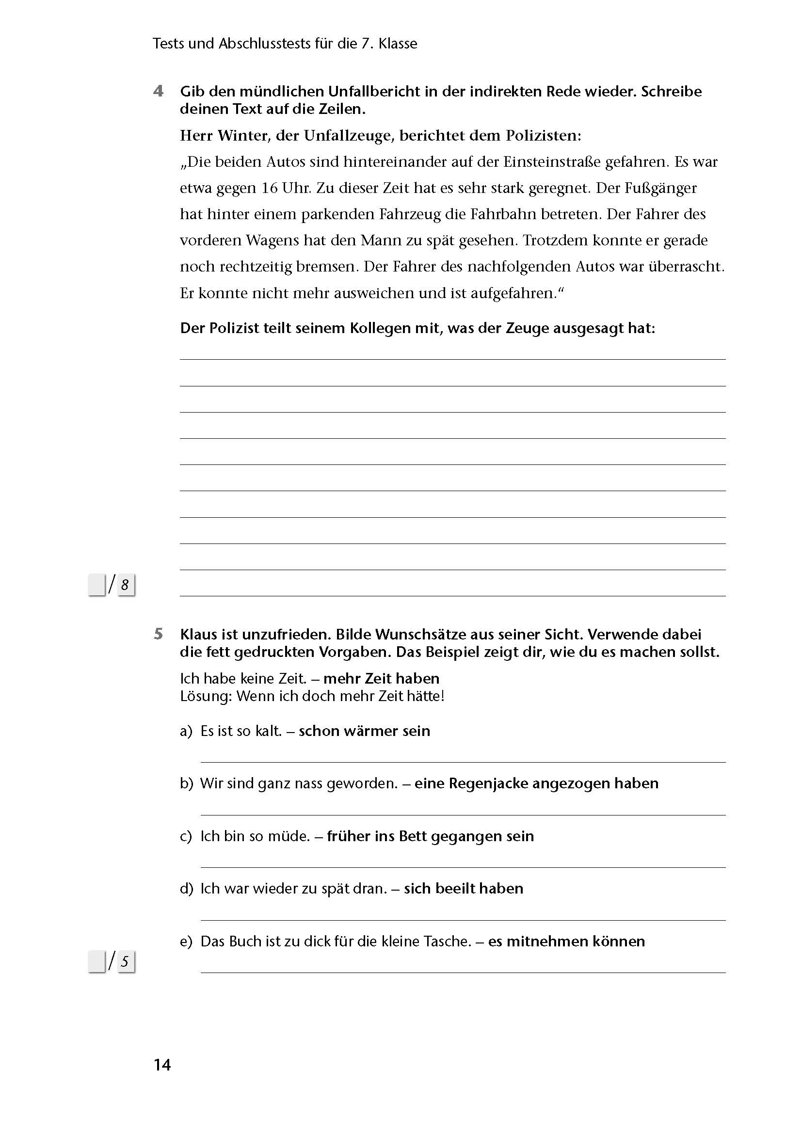 Fit in Test und Klassenarbeit – Deutsch 7./8. Klasse Gymnasium
