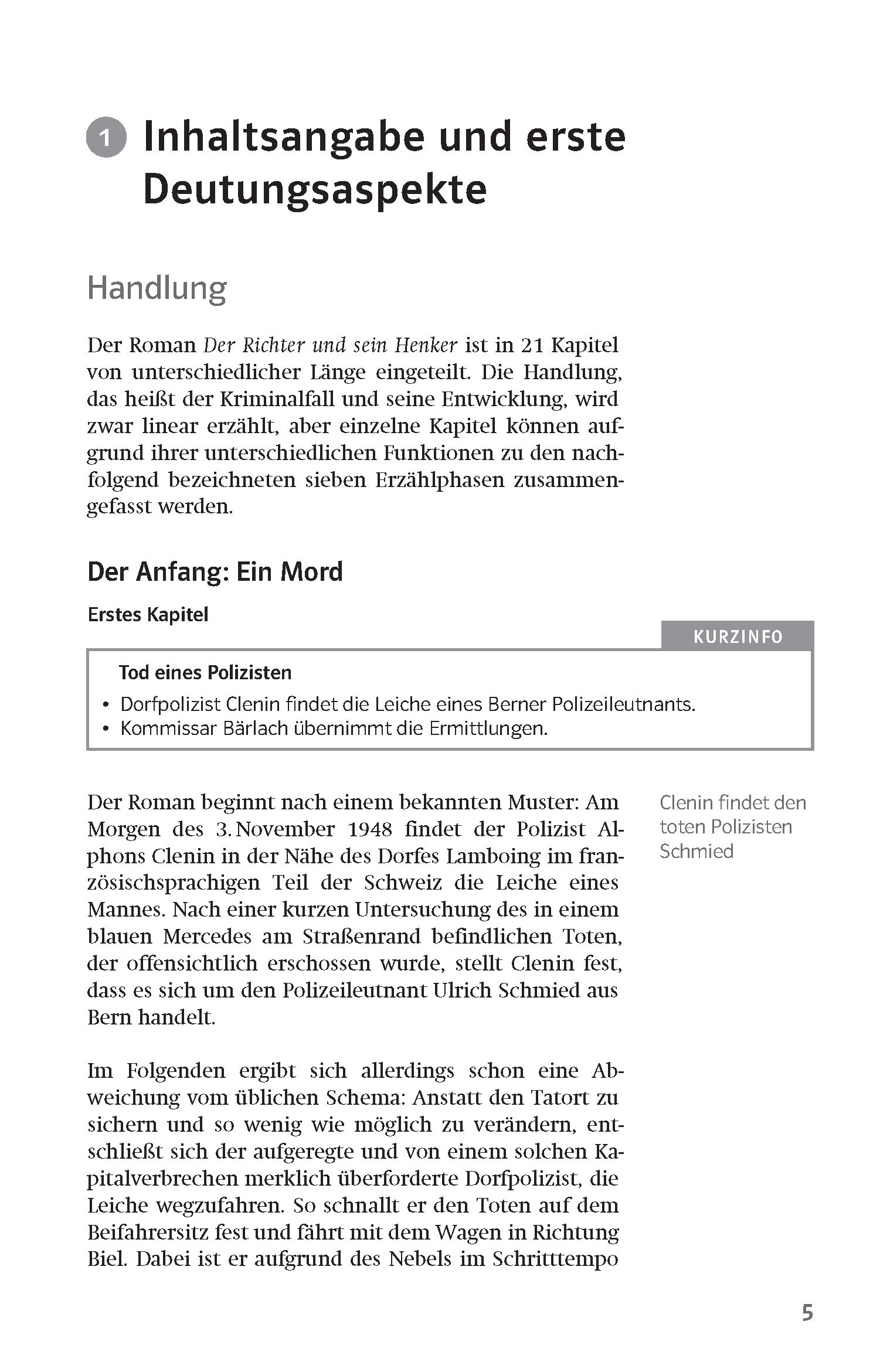 Klett Lektürehilfen Friedrich Dürrenmatt, Der Richter und sein Henker Klett Lektürehilfen Friedrich Dürrenmatt, Der Richter und sein Henker