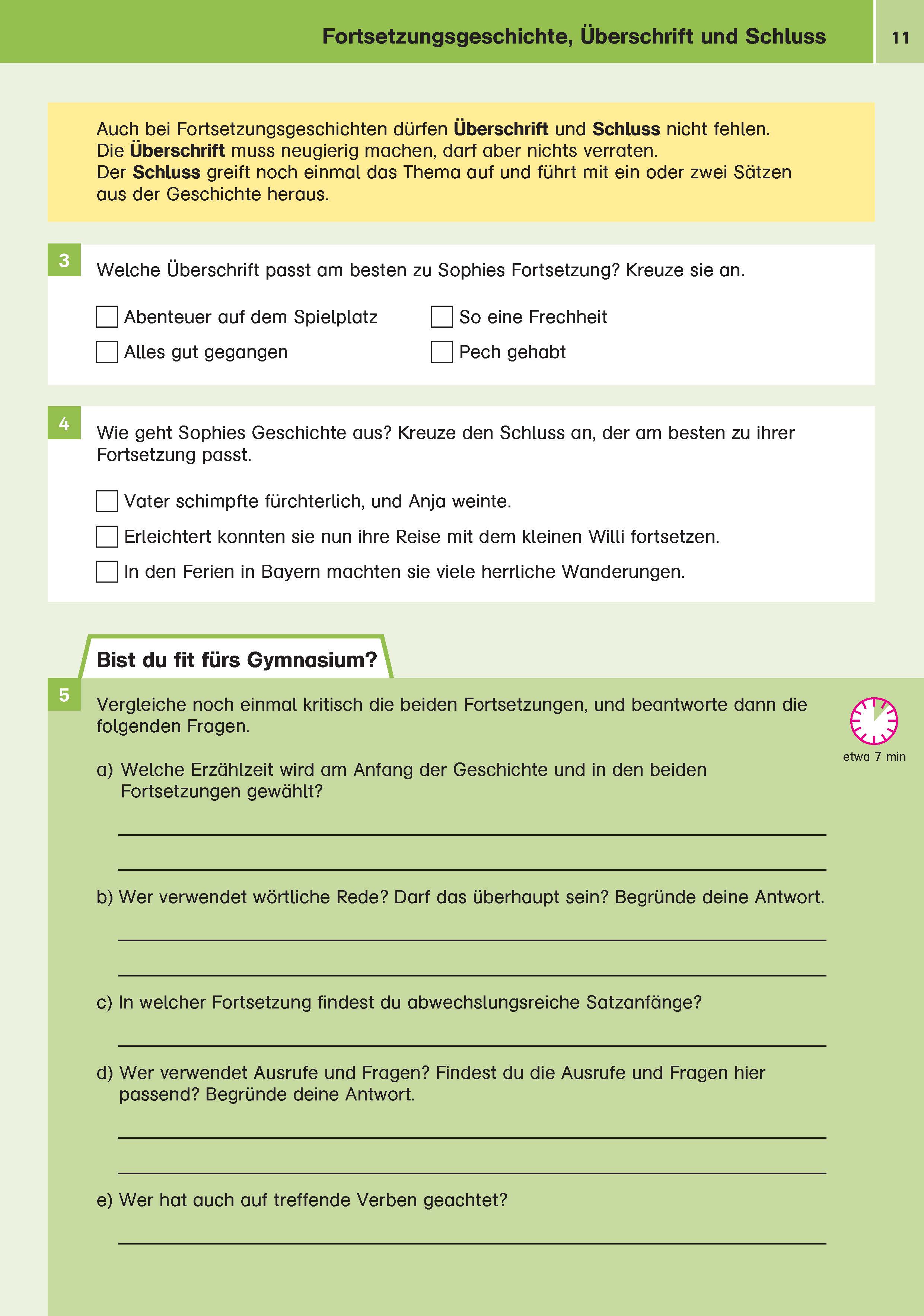 Klett Sicher ins Gymnasium Aufsatz 4. Klasse