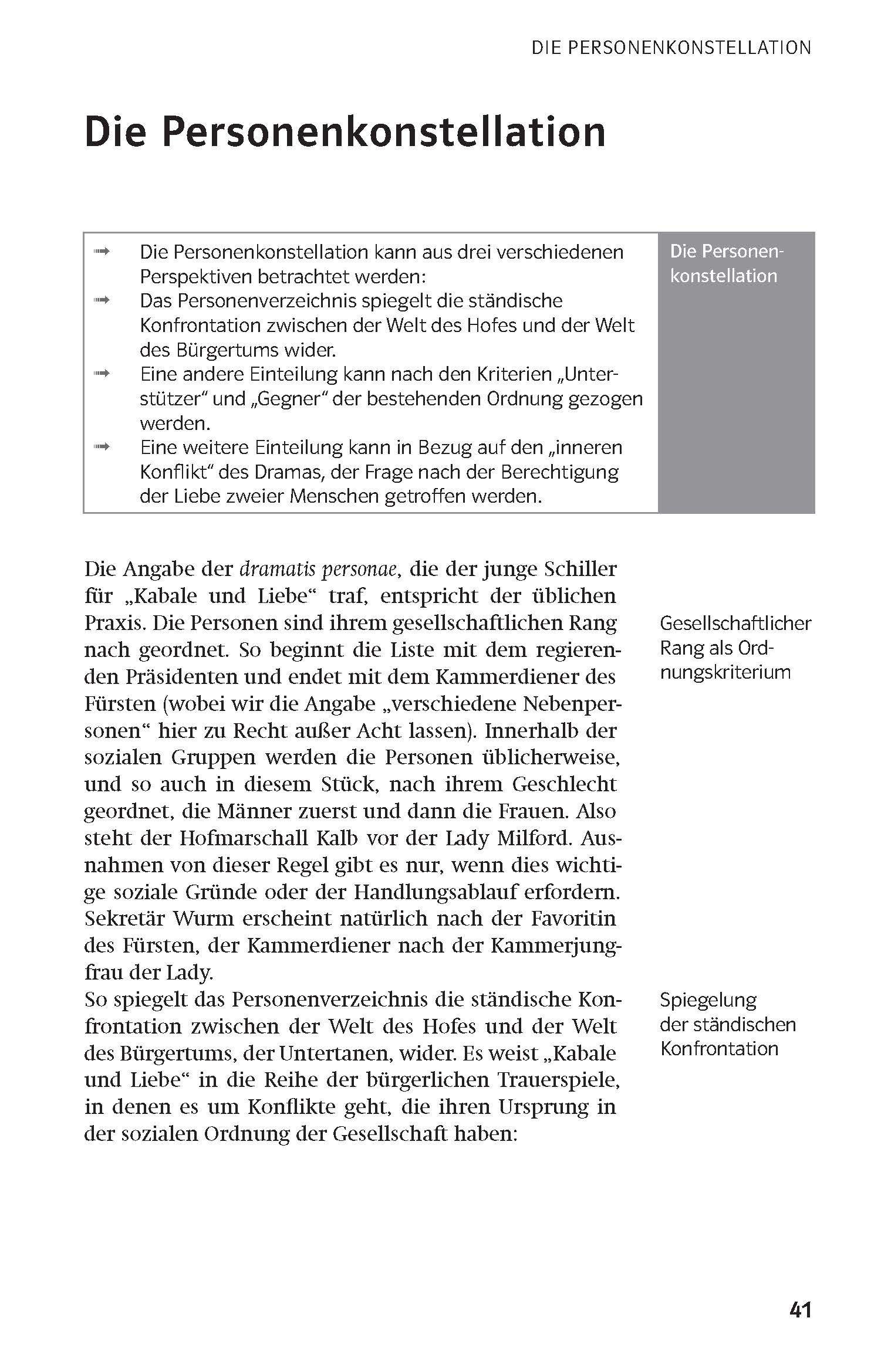 Klett Lektürehilfen Friedrich Schiller, Kabale und Liebe