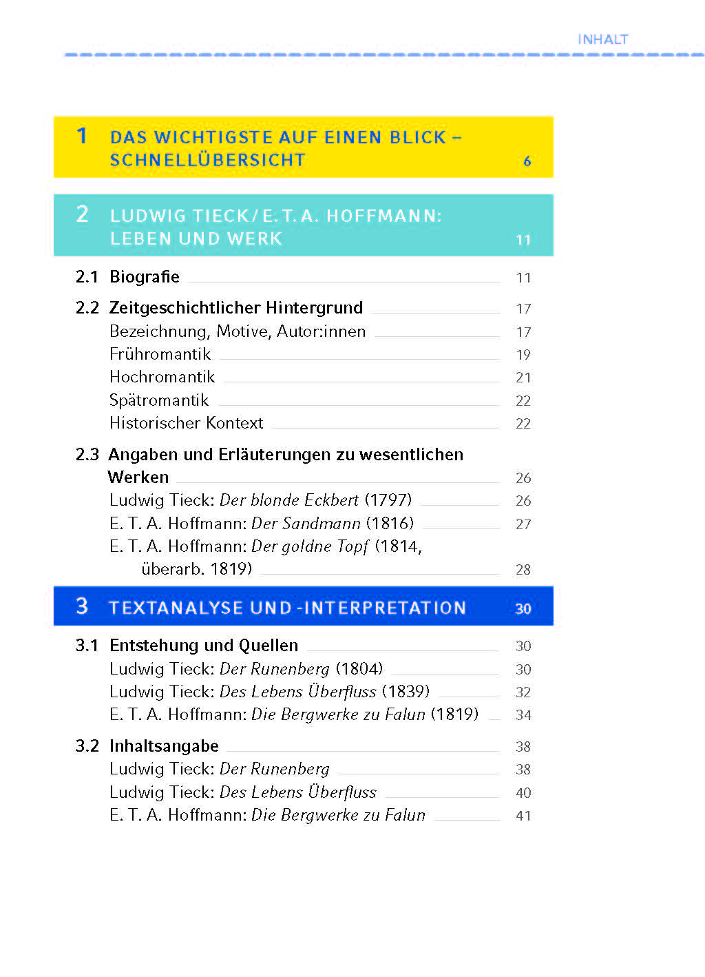Die Bergwerke zu Falun von E.T.A. Hoffmann, Der Runenberg, Des Lebens Überfluss von Ludwig Tieck