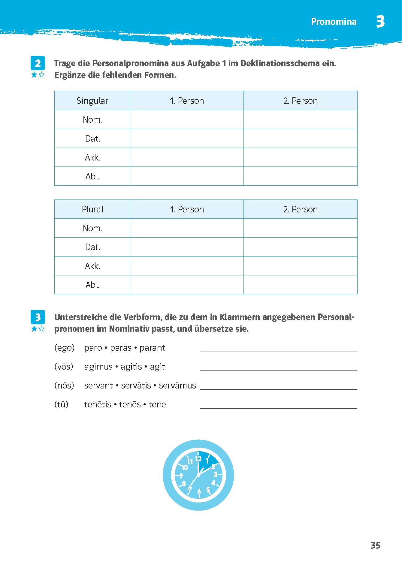 Klett 10-Minuten-Training Latein Deklinationen 1./2. Lernjahr