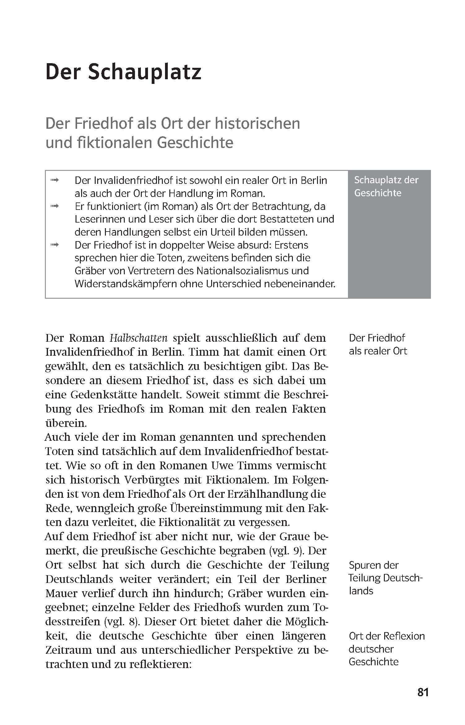 Klett Lektürehilfen Uwe Timm, Halbschatten