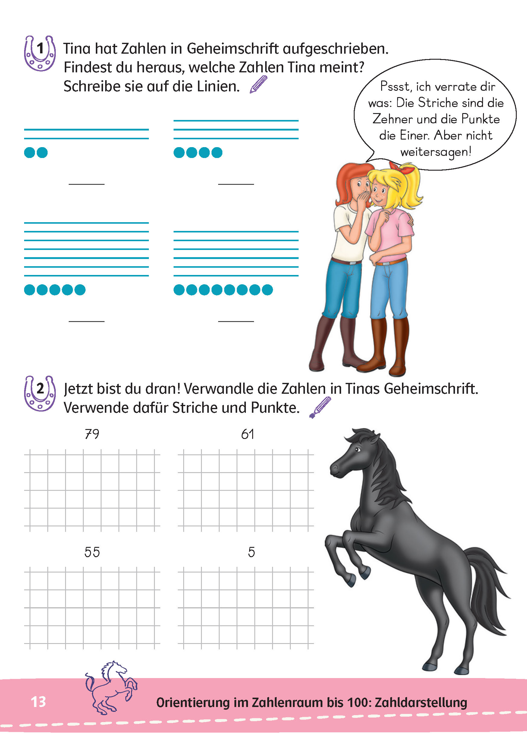 Bibi & Tina: Mein Lernrätsel-Block Mathematik für die 2. Klasse