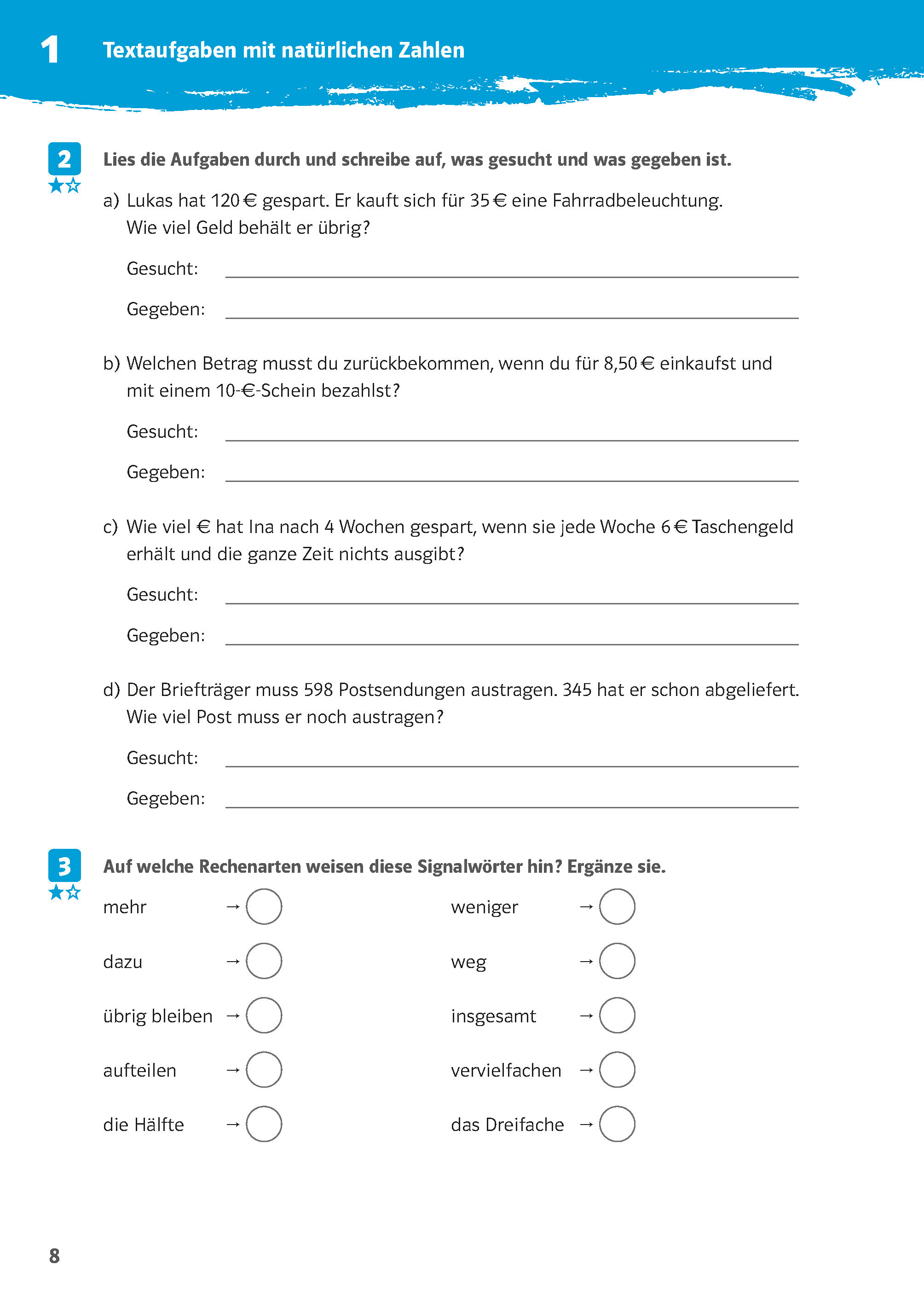 Klett 10-Minuten-Training Mathematik Textaufgaben 5. Klasse Klett 10-Minuten-Training Mathematik Textaufgaben 5. Klasse