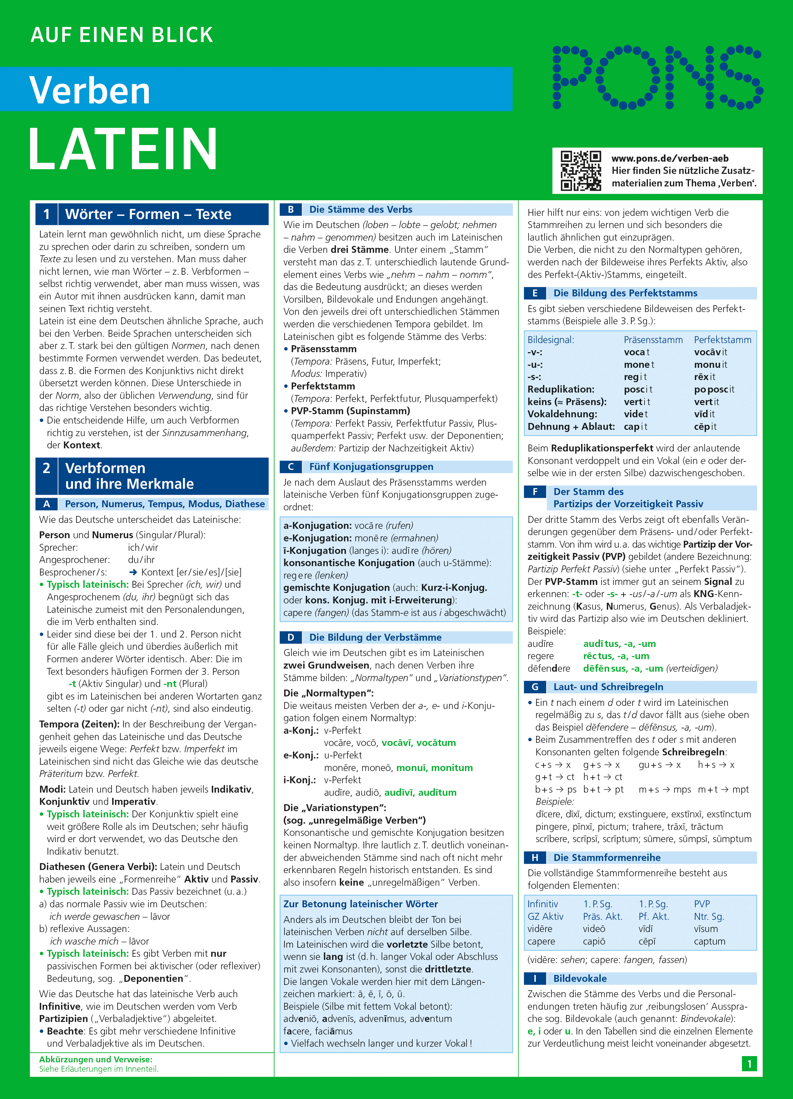PONS Verben auf einen Blick Latein