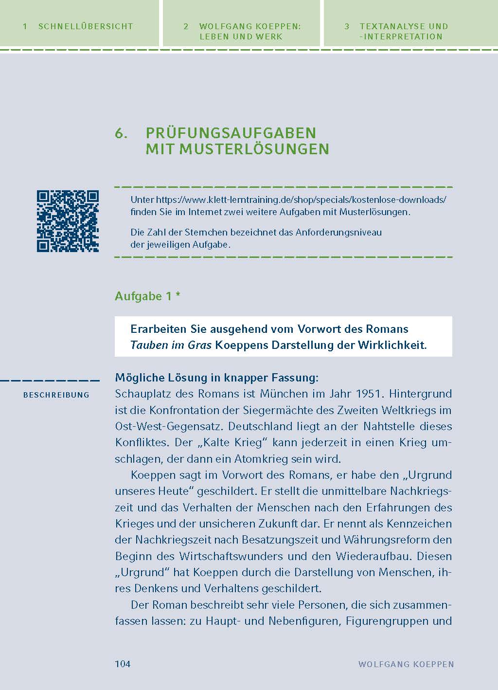 Tauben im Gras von Wolfgang Koeppen