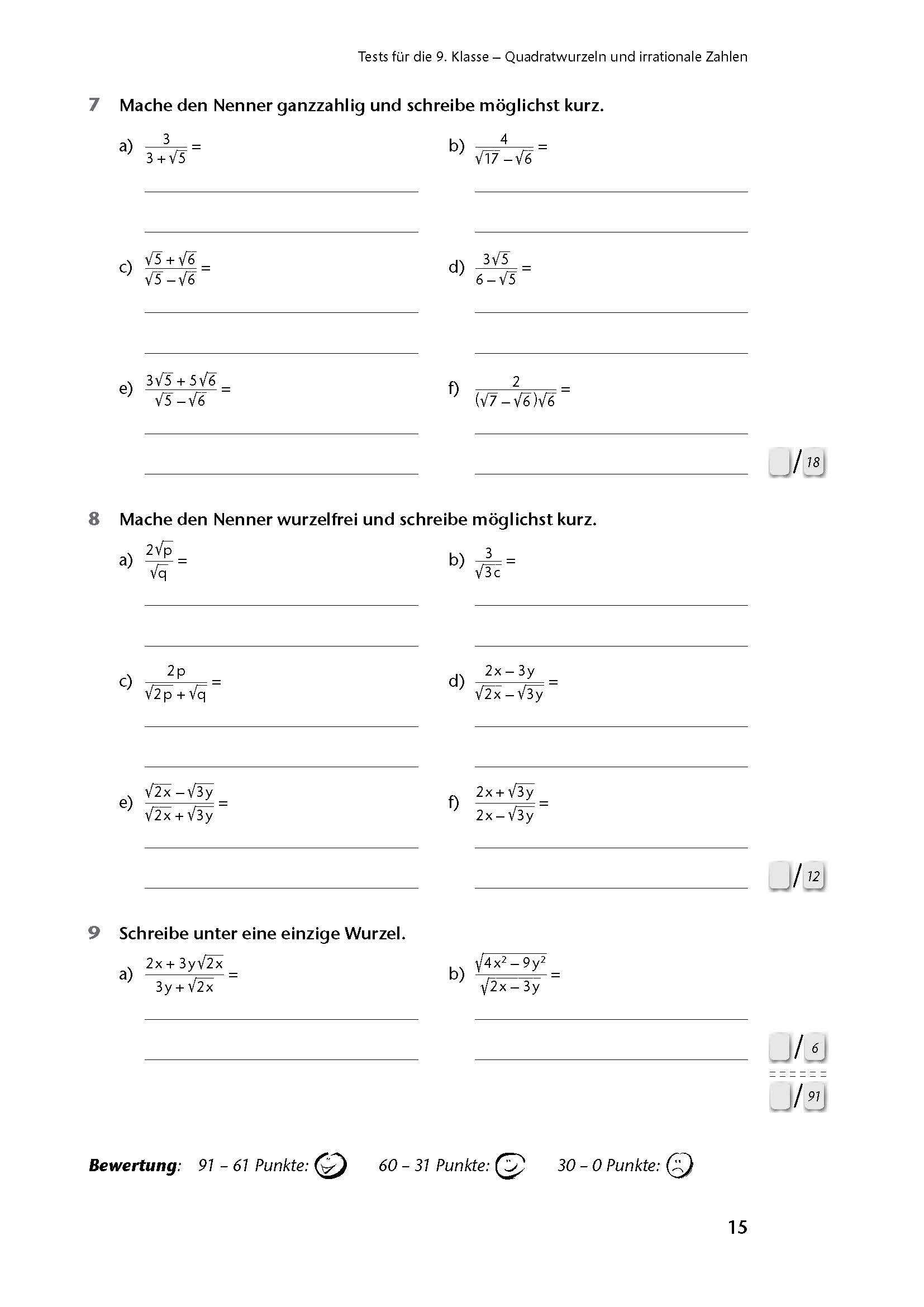 Fit in Test und Klassenarbeit – Mathematik 9./10. Klasse Gymnasium
