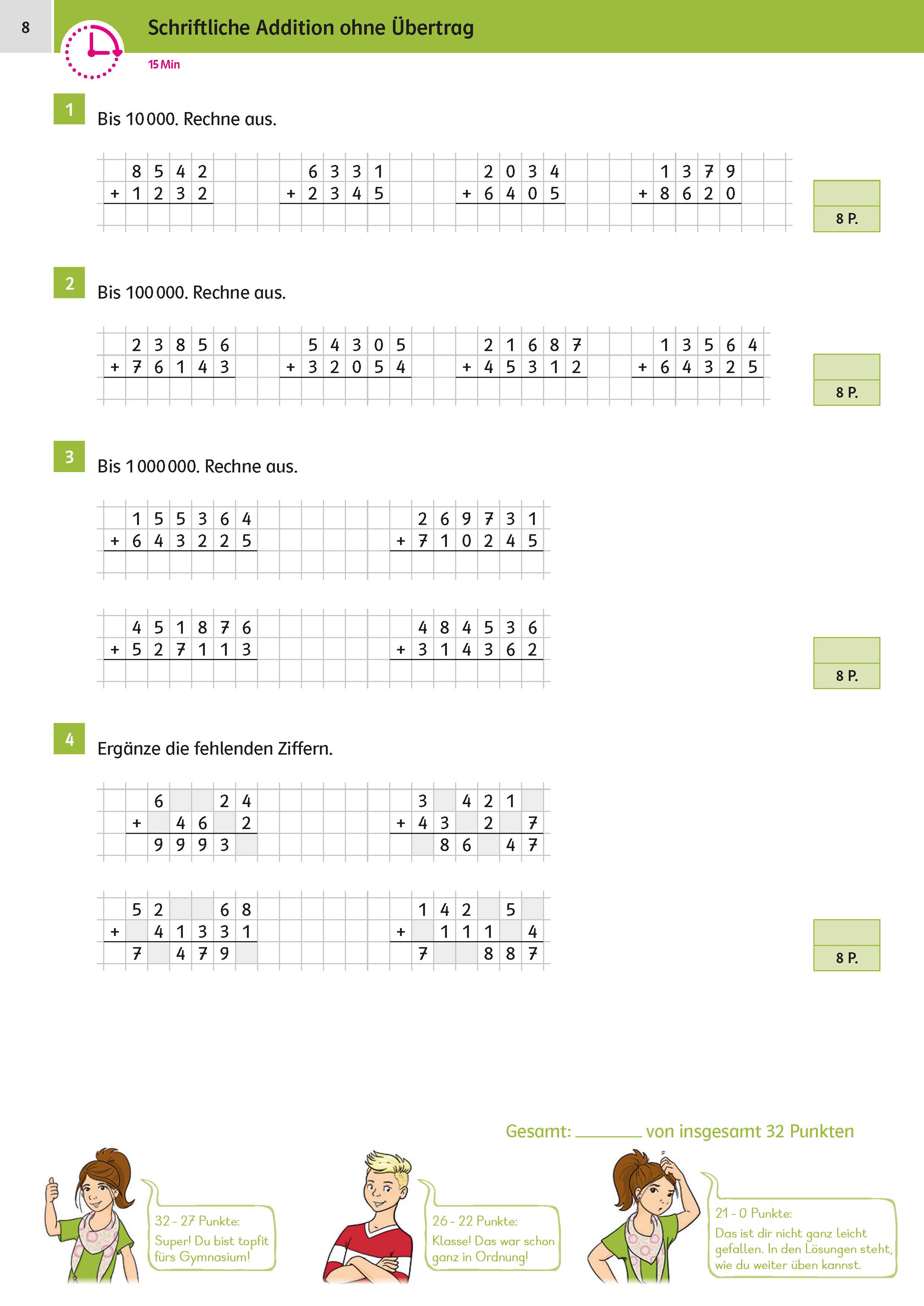 Klett Sicher ins Gymnasium 15-Minuten-Kurztests Mathematik 4. Klasse