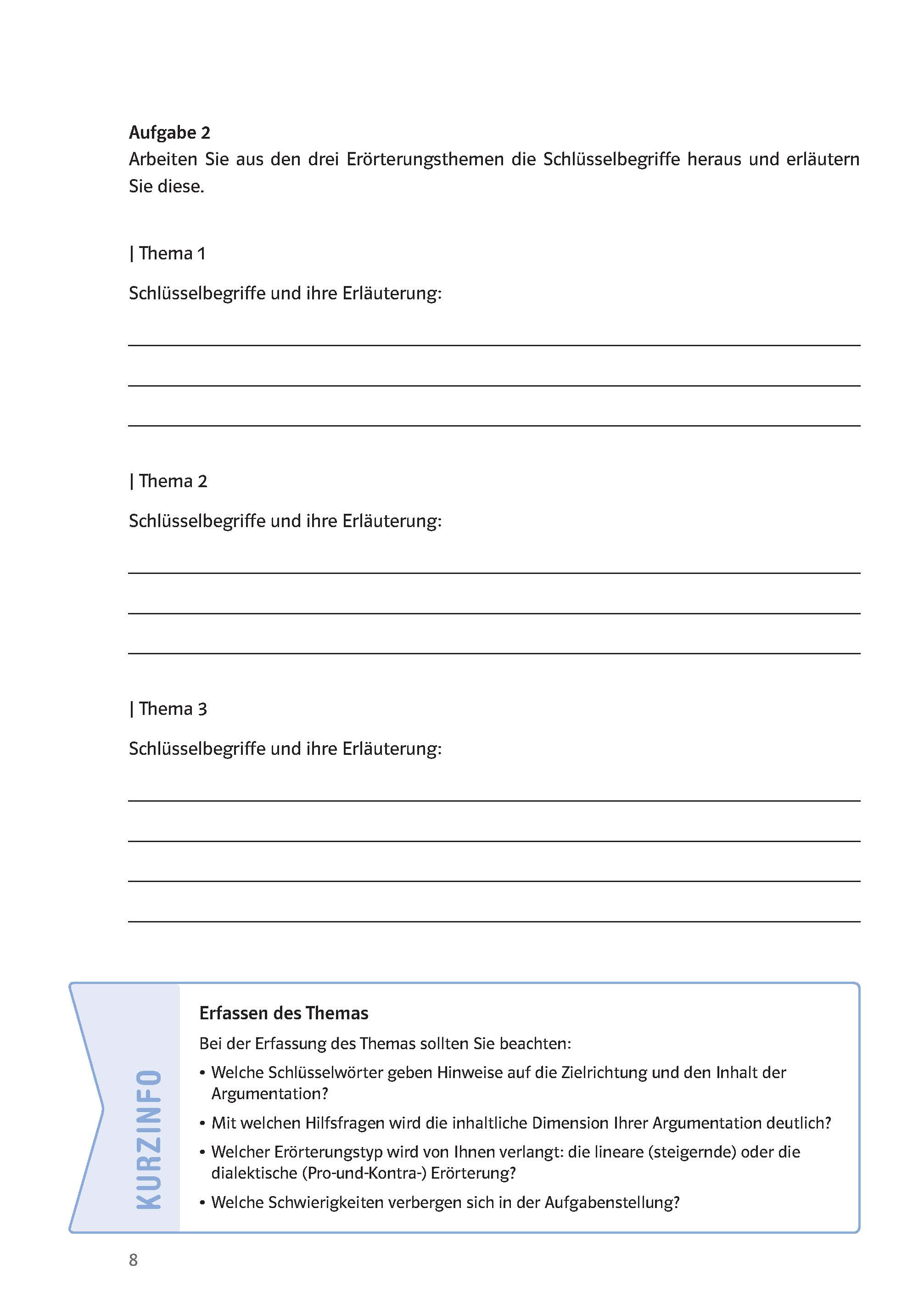 Klett Klausur-Training - Deutsch Erörterung Klett Klausur-Training - Deutsch Erörterung